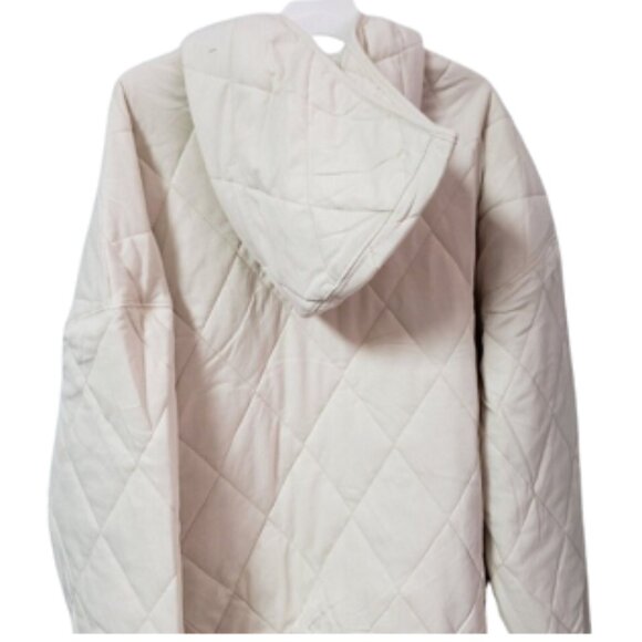 Wild Fable Unisex Adult Light Beige Hooded Quilted Jacket  -  Size Small - Picture 3 of 8